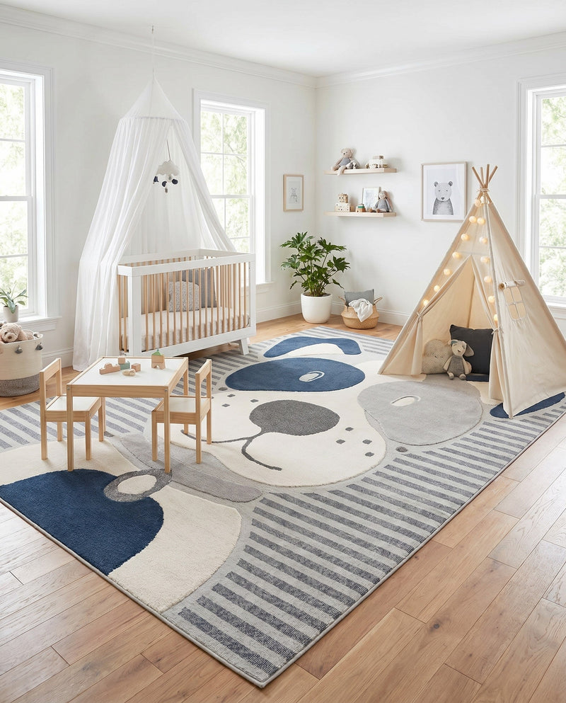 Wonder Tykes Collection Area Rug -  Magicgrove Rectangle Blue and Gray  lifestyle 14