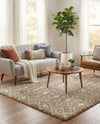 Berber Lattice Shag Collection Area Rug - Atlas (Light Brown) Square Light Brown  lifestyle 38