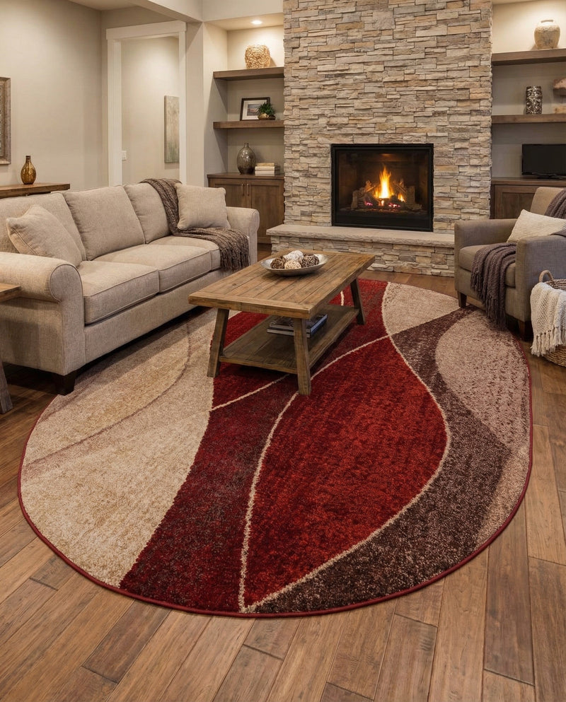 Autumn Meadow Collection Area Rug -  Emberglow Oval Multi  lifestyle 82