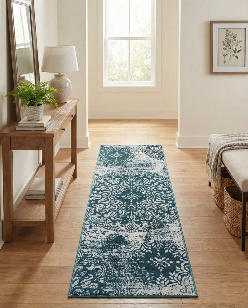 Riviera Elegance Collection Area Rug -  Monaco (Blue) Runner Blue  lifestyle 42