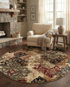 Bistro Lounge Collection Area Rug -  Piccolo Round Beige  lifestyle 85