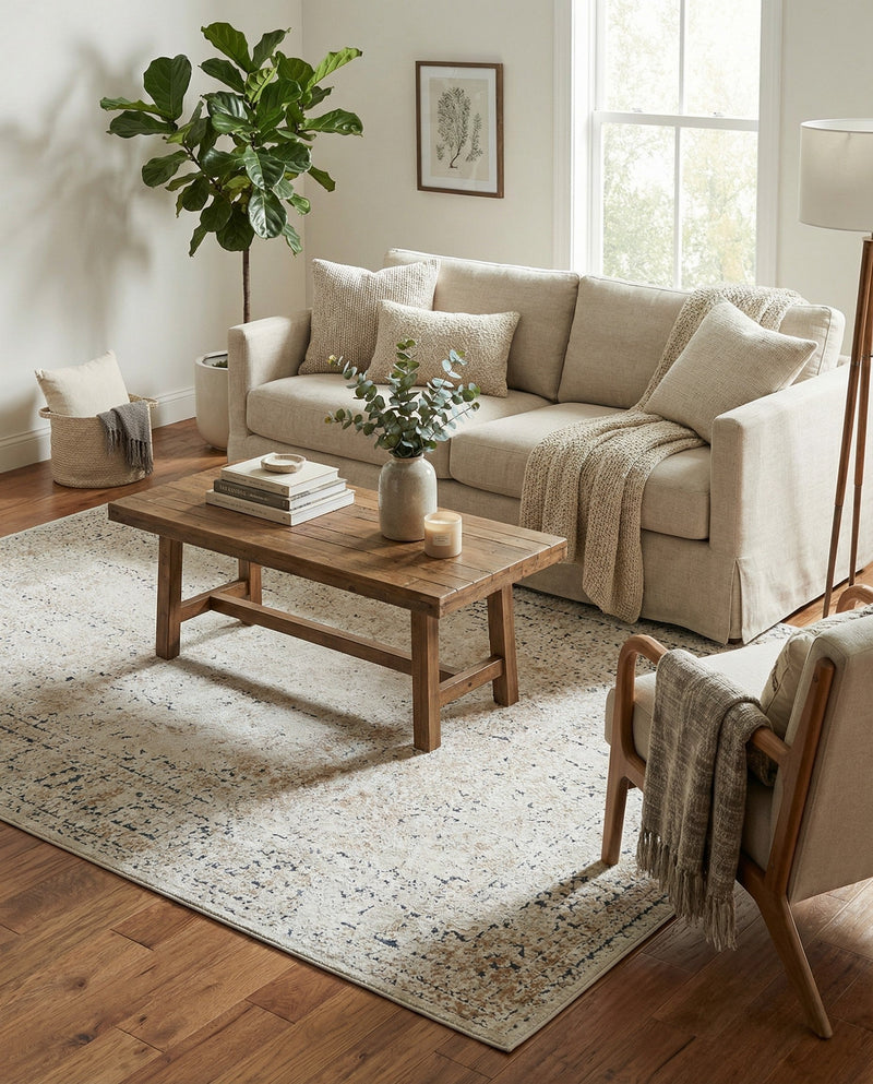 Coastal Manor Collection Area Rug -  Marina Rectangle Beige  lifestyle 56