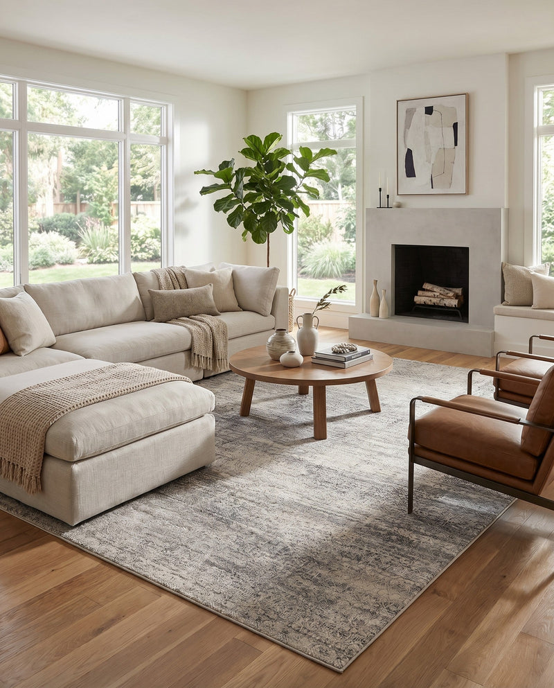 Bloomsbury Elegance Collection Area Rug -  Pimlico Rectangle Gray  lifestyle 37