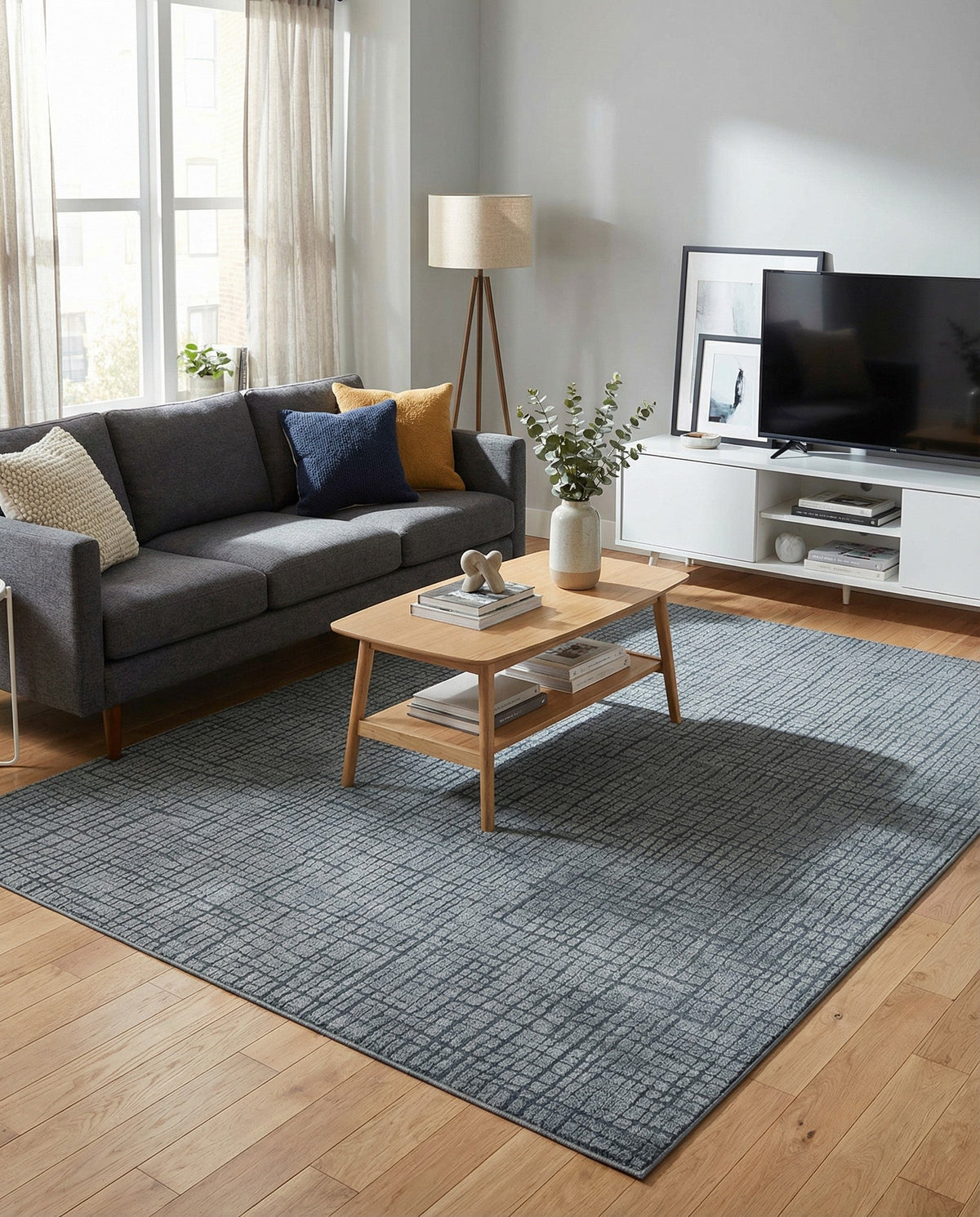 Haven Tapestry Collection Area Rug - WhisperingFalls Rectangle Serenity Blue  lifestyle 58