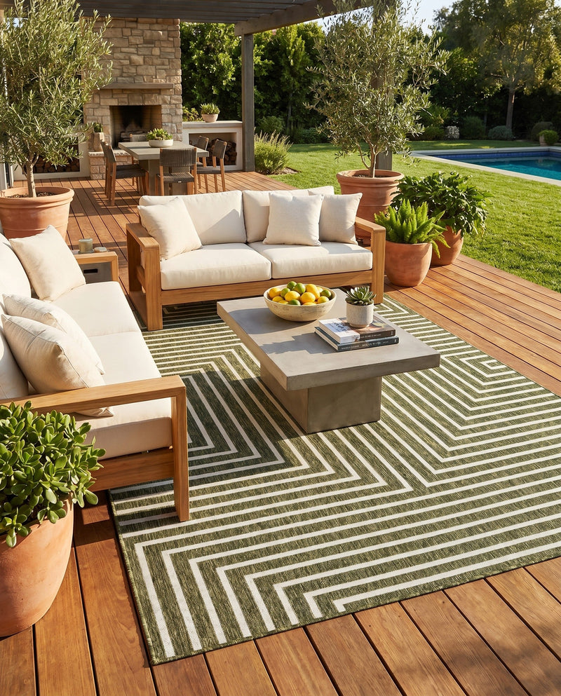 Urban Terrace Collection Area Rug -  Astoria (Green) Rectangle Green  lifestyle 13