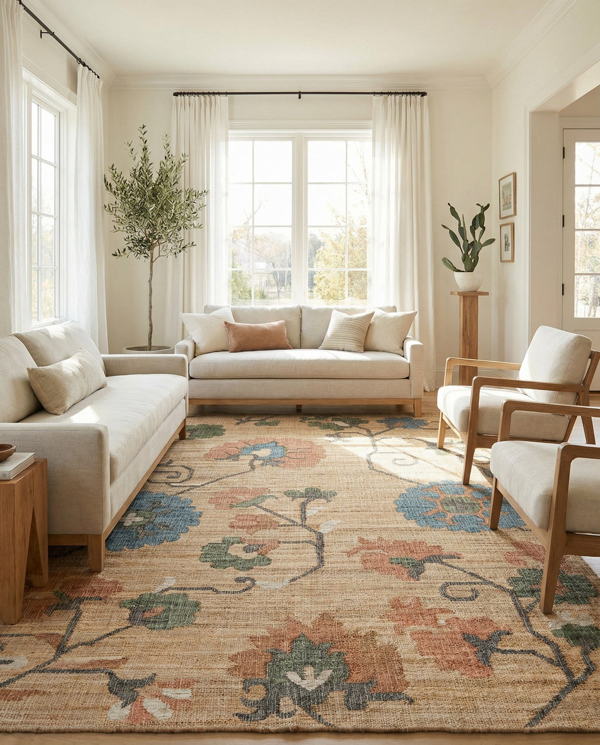 Benares Handwoven Jute Collection Area Rug -  Ramnagar Rectangle Multi  lifestyle 12