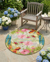 Seaside Blooms Collection Area Rug -  Amalfi Round Multi  lifestyle 71