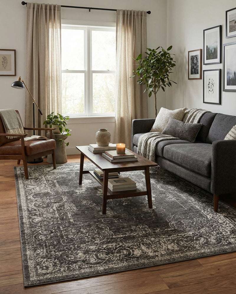 Copenhagen Comfort Collection Area Rug -  Roskilde Rectangle Charcoal  lifestyle 41