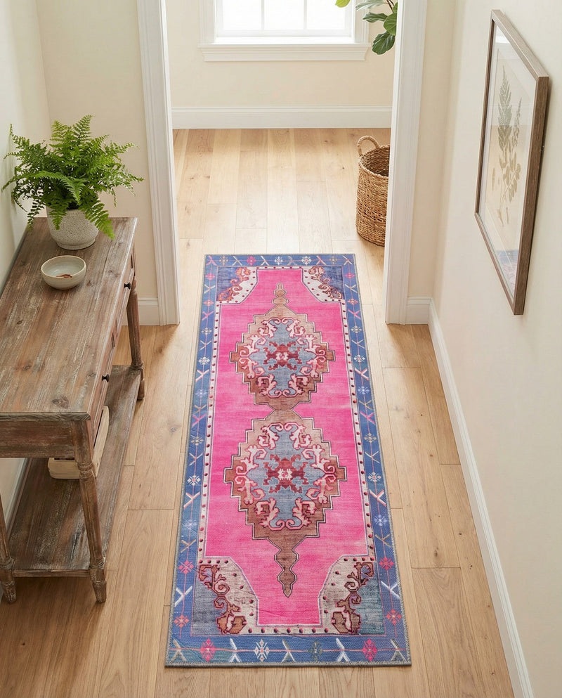 Heritage Elegance Collection Area Rug -  Winterthur (Fuchsia) Runner Fuchsia  lifestyle 57