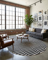Soho Elegance Collection Area Rug -  Hudson (Black) Oval Black  lifestyle 43