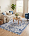 Baroque Era Collection Area Rug - Versailles (Gray Blue) Rectangle Gray Blue  lifestyle 10
