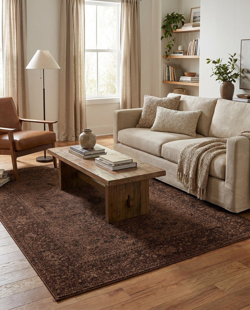 Horizon Collection Area Rug -  Apex (Brown) Rectangle Brown  lifestyle 15