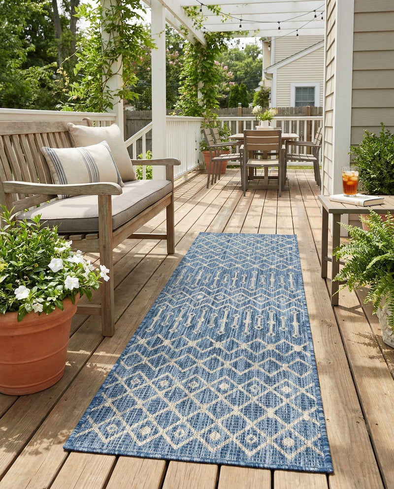 Savannah Pergola Collection Area Rug -  Pergola (Blue) Runner Blue  lifestyle 35