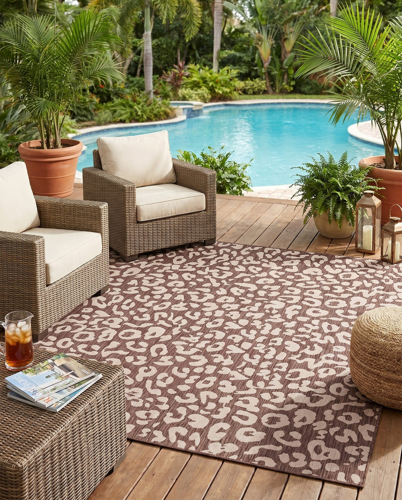 Savannah Escape Collection Area Rug -  Amazon (Brown) Square Brown  lifestyle 11