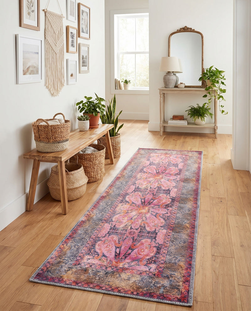 Maranta Collection Area Rug - Paramaribo Runner Pink  lifestyle 41