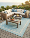 Terrace Fringe Collection Area Rug - Veranda (Aquamarine) Rectangle Aquamarine  lifestyle 19