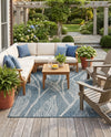 Seaside Blooms Collection Area Rug -  Evergreen (Teal) Rectangle Teal  lifestyle 26
