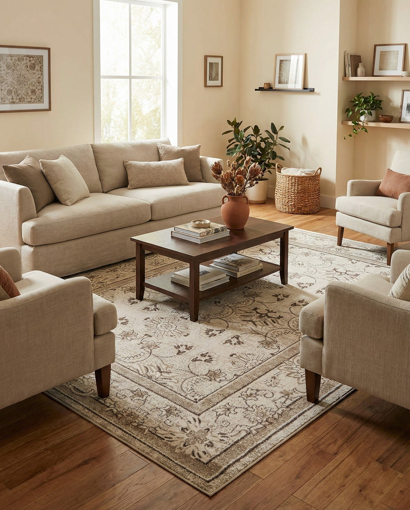 Horizon Collection Area Rug -  Meridian Rectangle Ivory  lifestyle 26