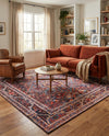 Heritage Elegance Collection Area Rug -  Schonbrunn Square Burgundy  lifestyle 54