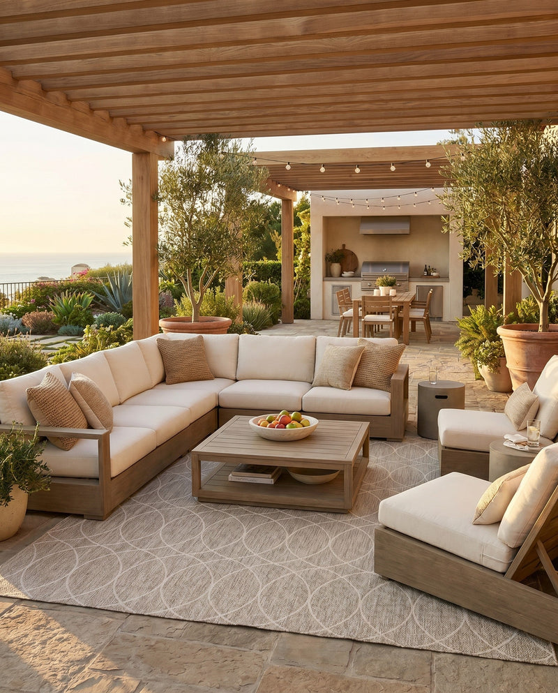 Savannah Pergola Collection Area Rug -  Pavilion (Light Gray) Rectangle Light Gray  lifestyle 13