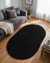 Plush Oasis Collection Area Rug - Serenity (Jet Black) Oval Jet Black  lifestyle 51