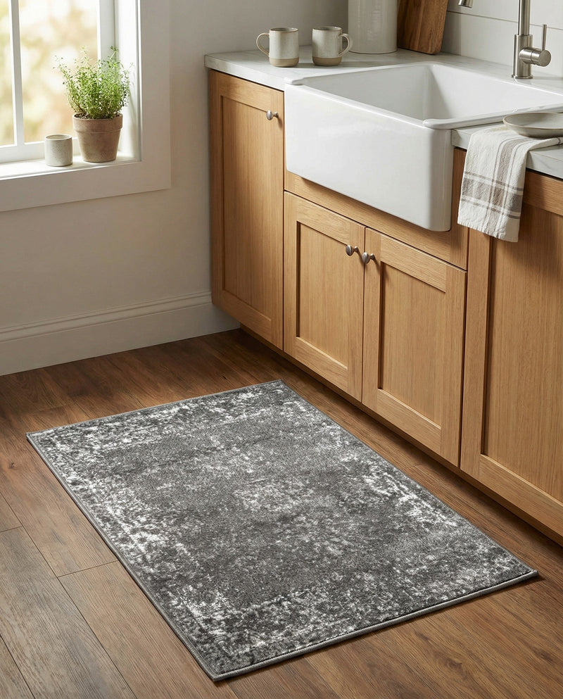 Riviera Elegance Collection Area Rug - Antibes (Dark Gray) Rectangle Dark Gray  lifestyle 31