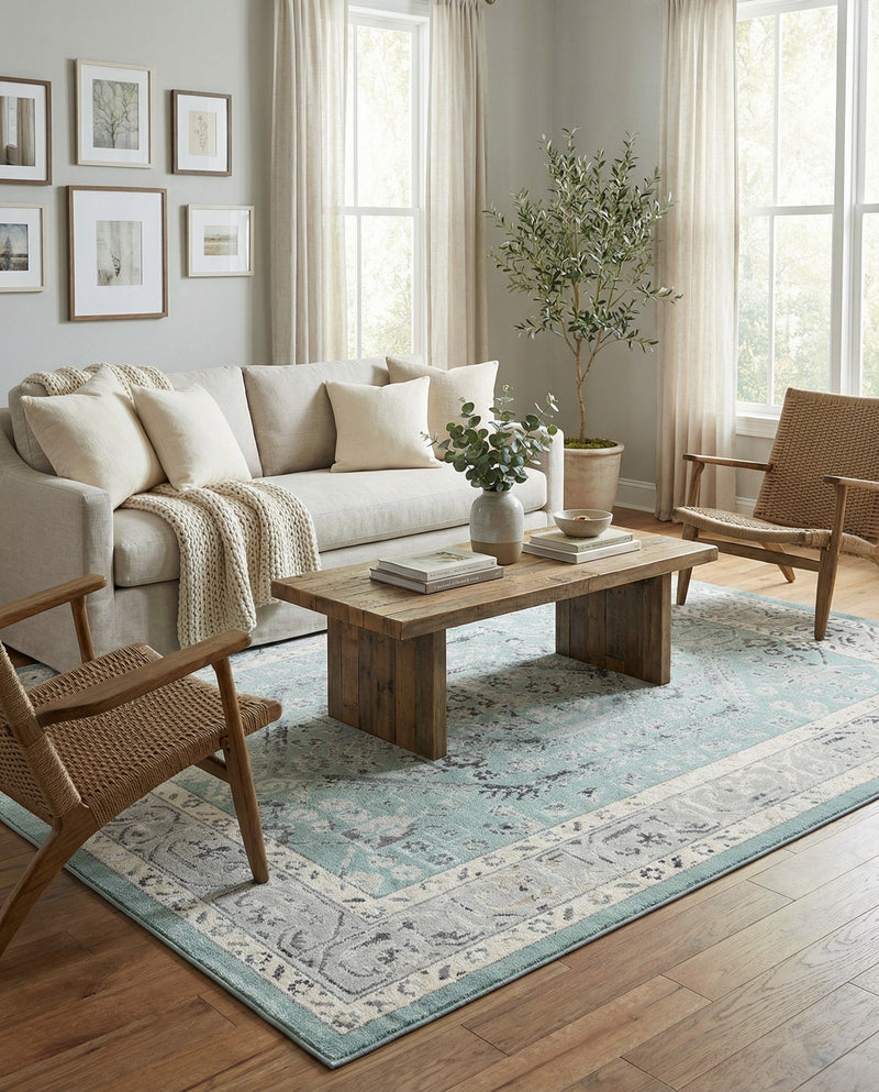Adriana Terrace Collection Area Rug - Capri (Aqua) Rectangle Aqua  lifestyle 12