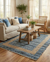 Osian Looms Collection Area Rug - Durham Rectangle Navy Blue  lifestyle 22