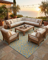 Savannah Escape Collection Area Rug -  Amazon (Blue Yellow) Square Blue Yellow  lifestyle 63