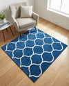 Trellis Mosaic Collection Area Rug -  Pergolatown (Navy Blue) Square Navy Blue  lifestyle 59