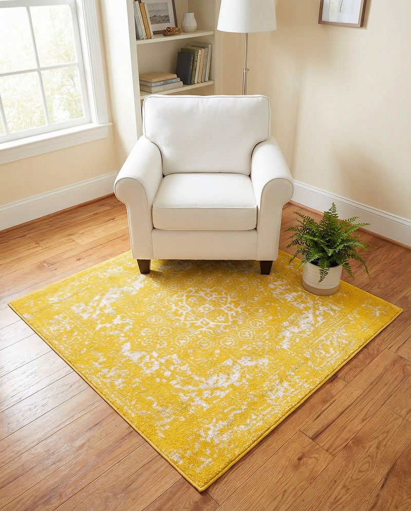 Georgetown Rugs Collection Area Rug - Dupont (Yellow) Square Yellow  lifestyle 56