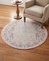 Savannah Series Collection Area Rug - Charleston (Powder Pink) Round Powder Pink  lifestyle 35