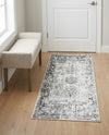 Riviera Elegance Collection Area Rug - Antibes (Gray) Runner Gray  lifestyle 63
