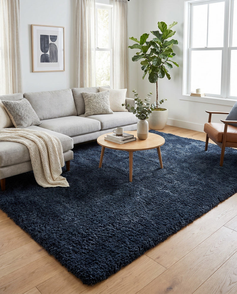 Alpine Plush Collection Area Rug -  Cortina (Marine Blue) Rectangle Marine Blue  lifestyle 15