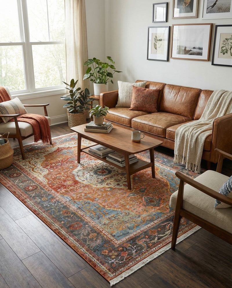Caribbean Breeze Collection Area Rug -  Vieques Rectangle Rust Red  lifestyle 20