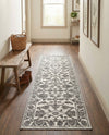 Charleston Elegance Collection Area Rug -  Seaport (white Gray) Runner white Gray  lifestyle 63