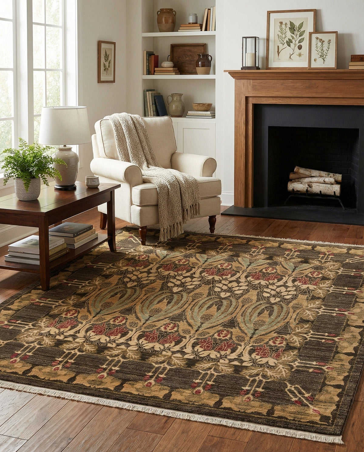 Chelsea Elegance Collection Area Rug -  Brompton (Brown) Square Brown  lifestyle 134