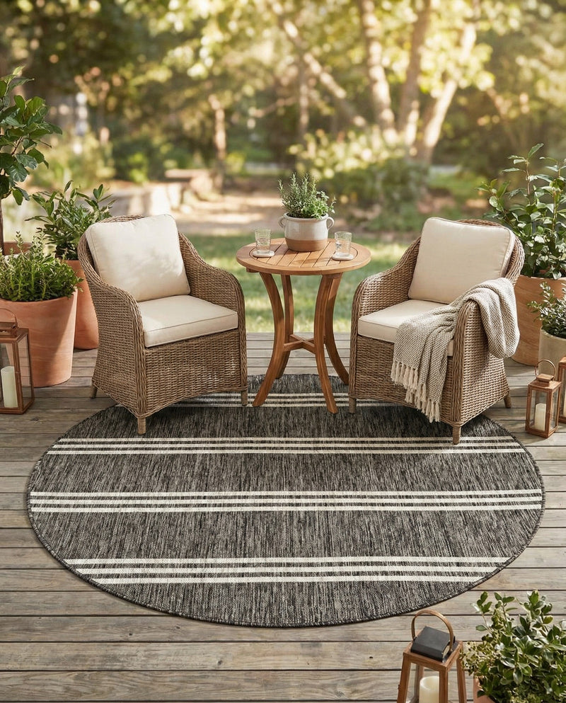 Urban Oasis Rugs Collection Area Rug -  District (Charcoal) Round Charcoal  lifestyle 44