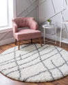 Cozy Haven Shag Collection Area Rug - Serenity (Ivory) Round Ivory  lifestyle 49