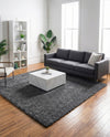 Cozy Comfort Shag Collection Area Rug - Haven (Pebble Gray) Square Pebble Gray  lifestyle 33