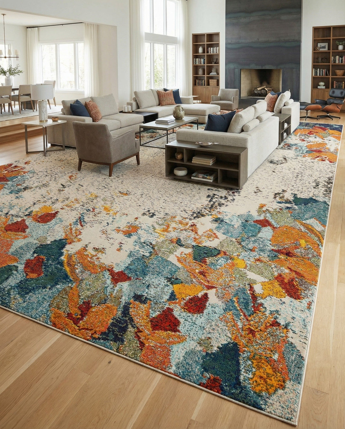 Chromatic Oasis Collection Area Rug -  Twilight Rectangle Multi  lifestyle 11