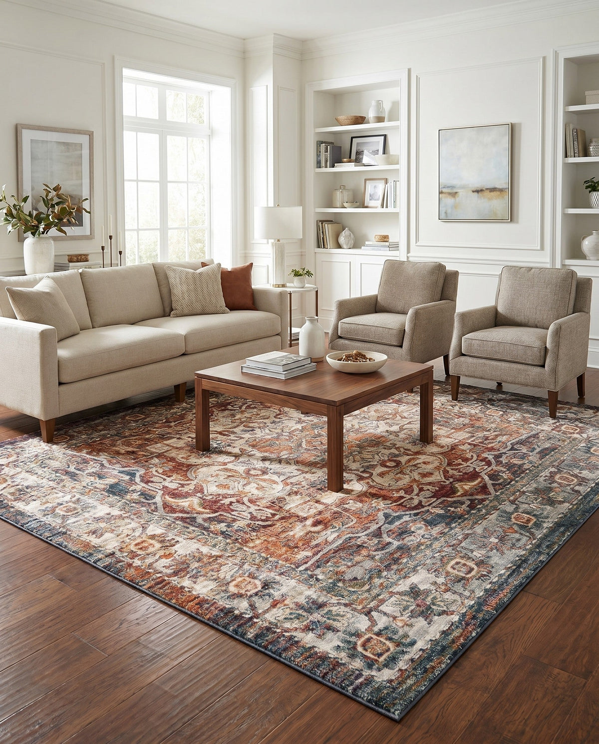 Savannah Soiree Collection Area Rug -  Everglade (Multi) Square Multi  lifestyle 112