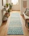 Mediterranean Lattice Collection Area Rug -  Casablanca (Ivory Blue) Runner Ivory Blue  lifestyle 72