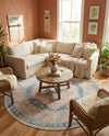 Savannah Series Collection Area Rug -  Augusta (French Blue) Round French Blue  lifestyle 54