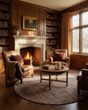 Berkshire Estate Collection Area Rug - Windsor (Mocha Brown) Round Mocha Brown  lifestyle 53