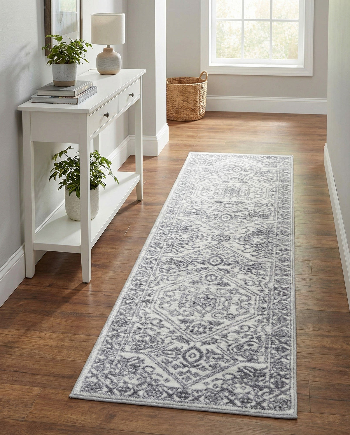 Charleston Elegance Collection Area Rug - Harborview Runner White  lifestyle 108