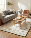 Monochrome Collection Area Rug - Slate Rectangle Ivory White  lifestyle 33