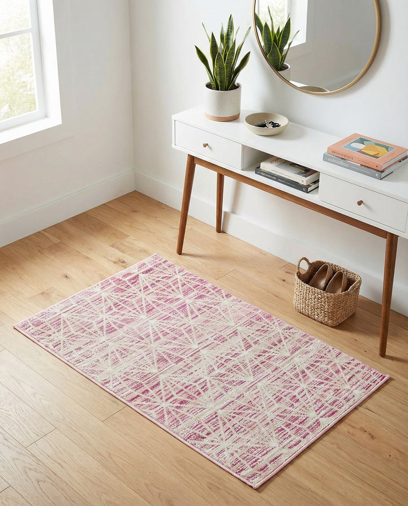 Metro Heights Collection Area Rug -  Hudson Rectangle Pink  lifestyle 42