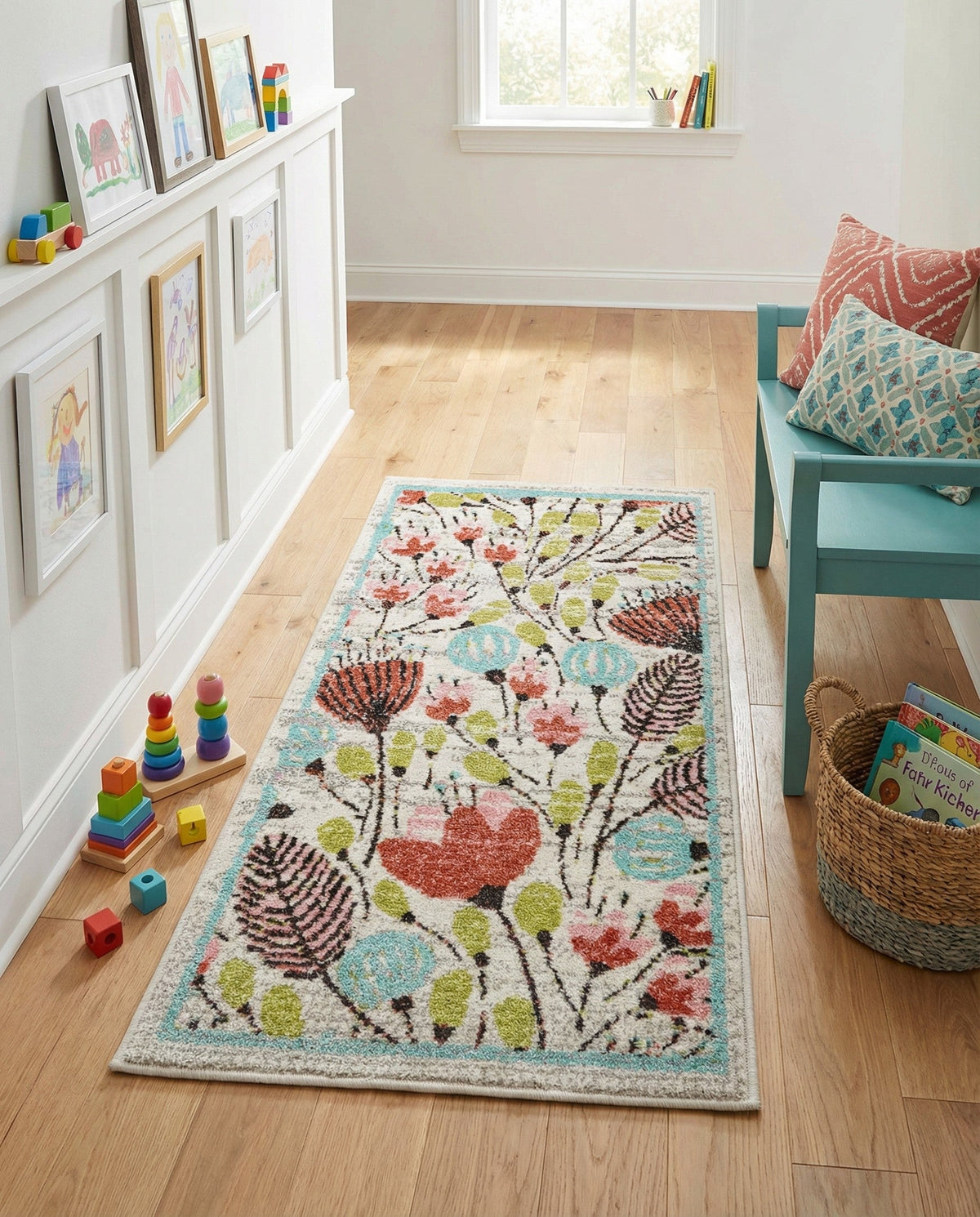 Wonder Tykes Collection Area Rug -  Fantasy Runner Ivory  lifestyle 61