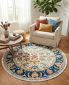 Adriana Terrace Collection Area Rug -  Positano (Multi) Round Multi  lifestyle 62